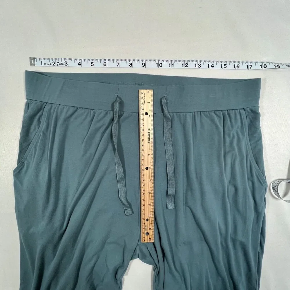 Cozy Earth Bamboo Teal Blue Pajama Lounge Pants Drawstring Men’s L Athleisure